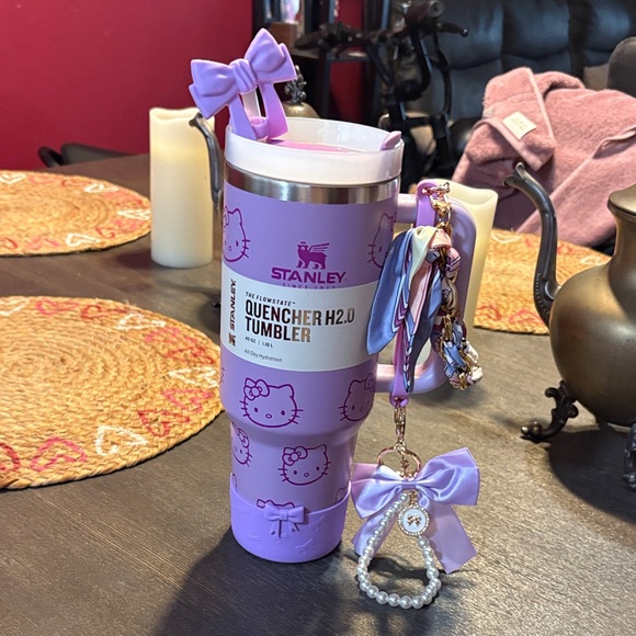 Stanley Other - 💜Stanley Lavender Hello Kitty Quencher H2.0 Tumbler with Charm💜